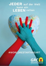 Plakat "Jeder auf der Welt kann ein Leben retten"