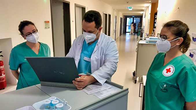 DRK-Helfer in den Neckar-Odenwald-Kliniken