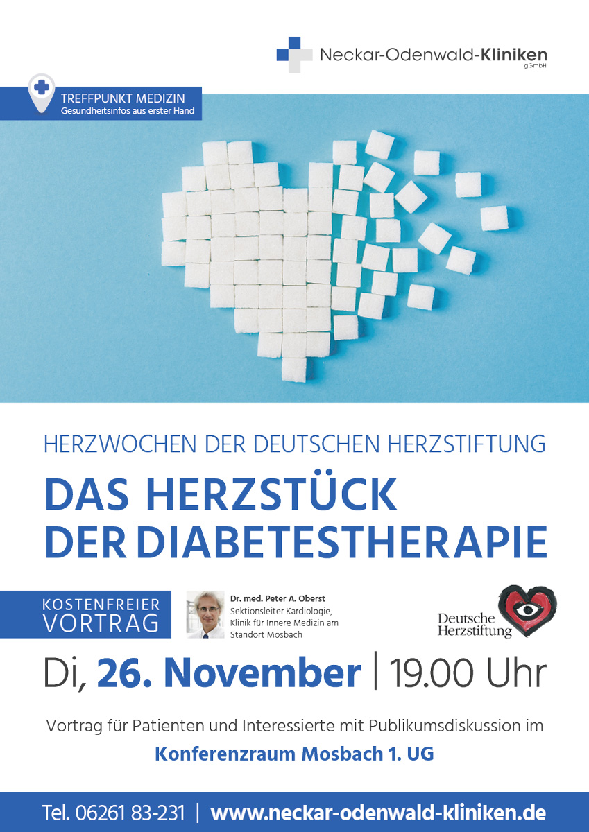 Vortrag „Das Herzstück der Diabetestherapie“ am 26. November beim „Treffpunkt Medizin“